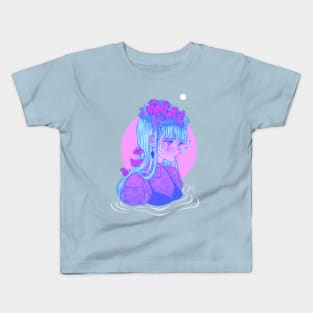 Overgrown Cemetery Drawtober Anime Girl Kids T-Shirt